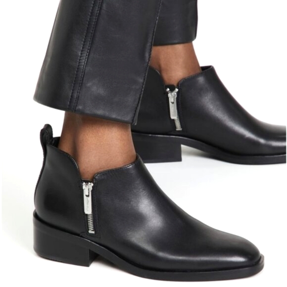 NWT$525 Phillip Lim Alexa 40 Leather Ankle Bootie Dual Zippers